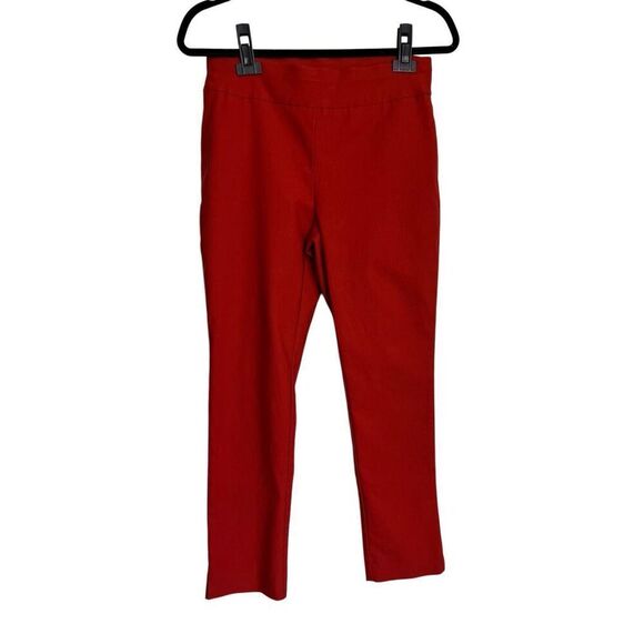 Chicos Pants Womens Size 0.5 Petite Orange Slimming Salmon Pull On Cropped - Picture 1 of 12